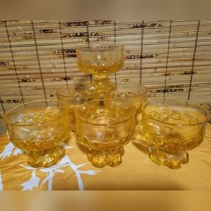 Vtg Tiffin Franciscan Madeira Cornsilk Yellow Stemmed 6oz Champagne Sherbet Bowl